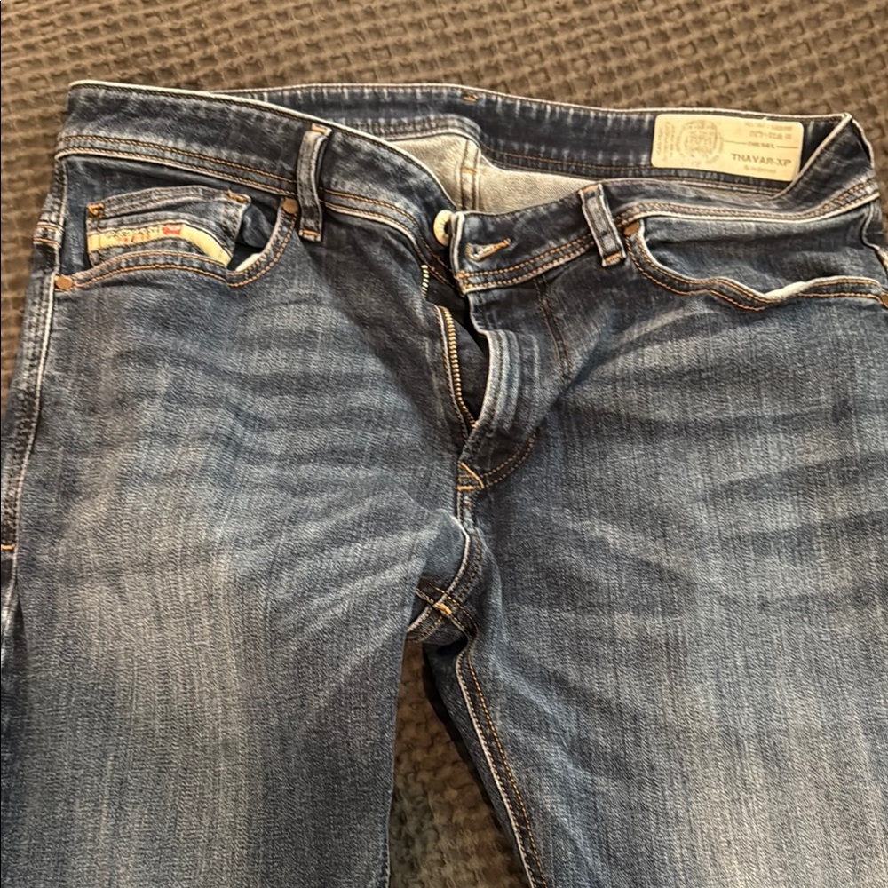 Diesel Blue Slim Jeans with Vintage Fading